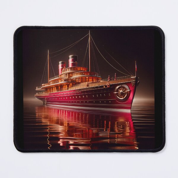 Item preview, Crimson Opulence Nautical Yacht in Art Deco designed and sold by ByDigitalDream.