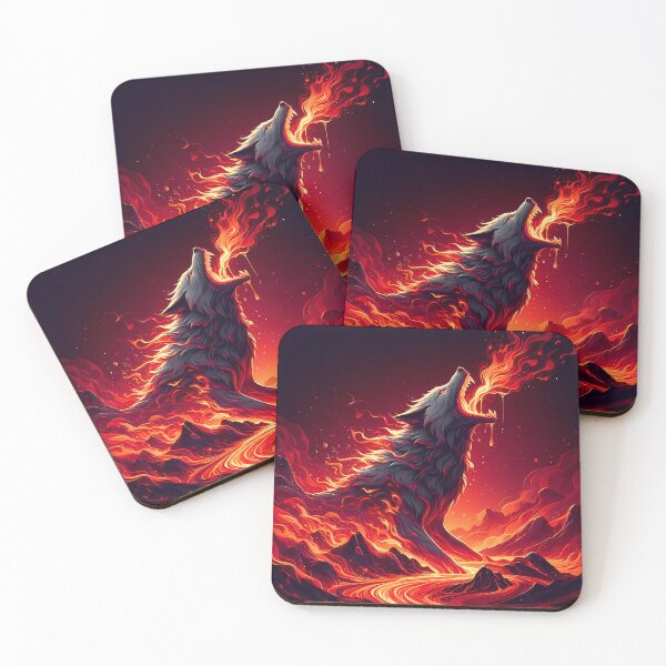 Item preview, Epic Fire Lava Wolf, Ai Generated Art  designed and sold by ACC .
