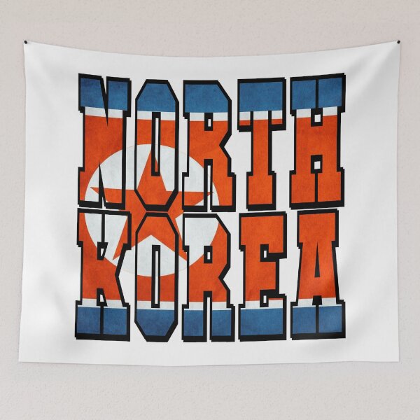 Item preview, North Korea Country Flag Typography designed and sold by TravelWish.