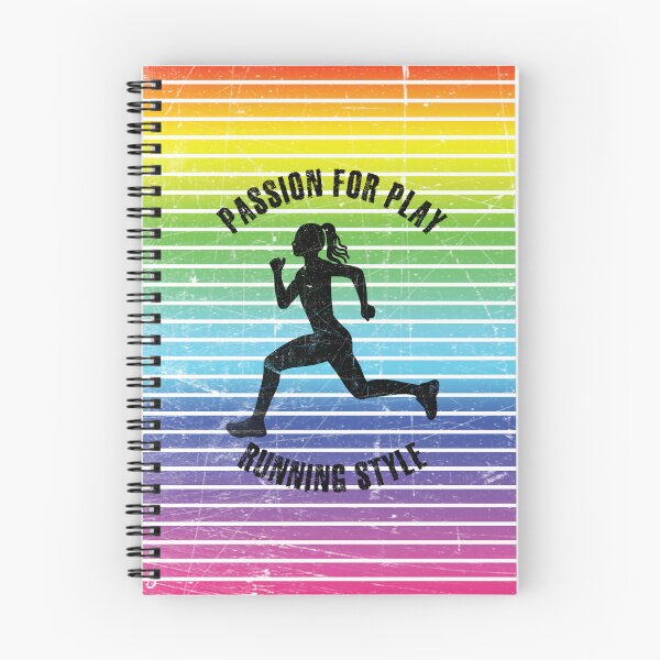 Item preview, Black silhouette of a running woman against the background of rainbow stripes designed and sold by HarridanCreates.