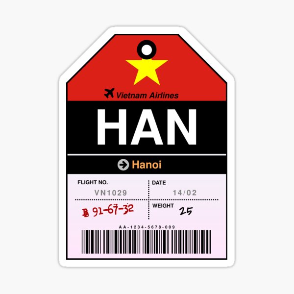 Item preview, Hanoi Airline Luggage Tag designed and sold by RabbitK.
