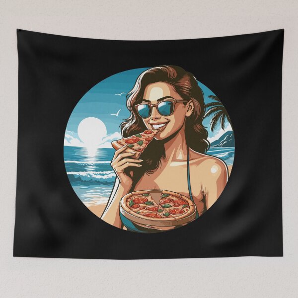 Item preview, Pizza beautiful woman beach sunglasses gift designed and sold by Pineapple-Tree.