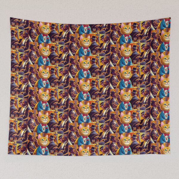 Item preview, Mew York Mew York Jazz Cute Kitten 1920s Graphic design. music playing another room #musicfromanotherroom #vintageoldies designed and sold by ItsAKinkThing.