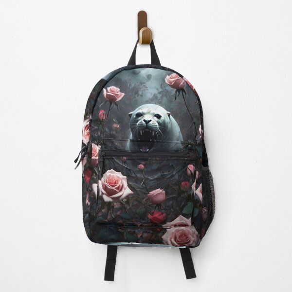 Item preview, Sea lion in an ocean of pink roses designed and sold by M-Y-A-R-T-.