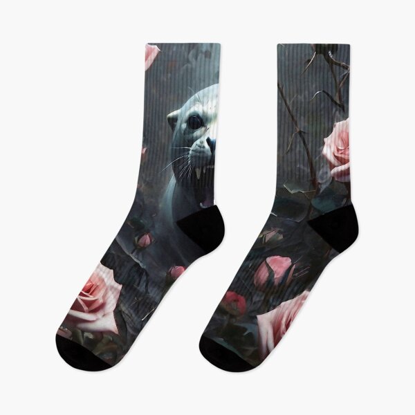 Item preview, Sea lion in an ocean of pink roses designed and sold by M-Y-A-R-T-.