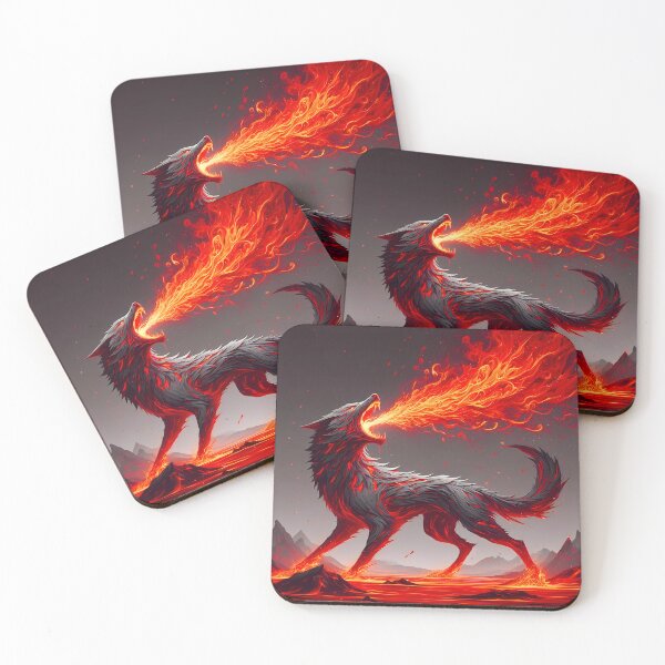 Item preview, Epic Fire Lava Wolf, Ai Generated Art  designed and sold by ACC .