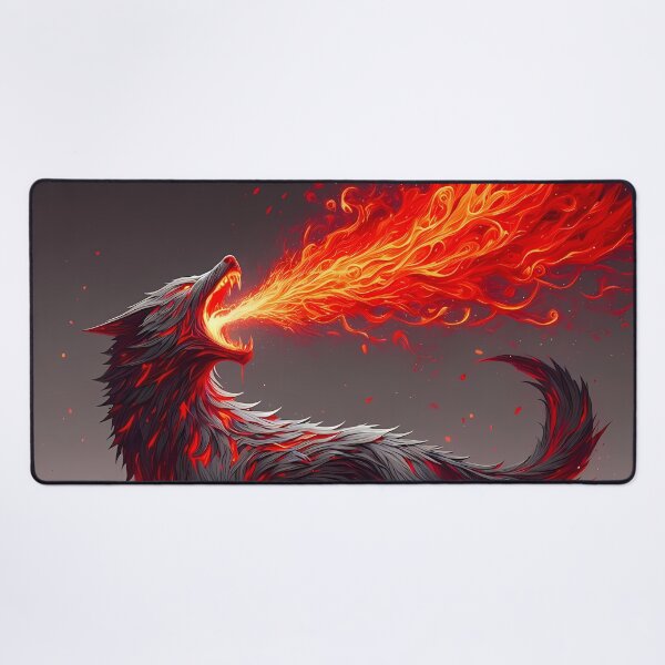 Item preview, Epic Fire Lava Wolf, Ai Generated Art designed and sold by ACC .