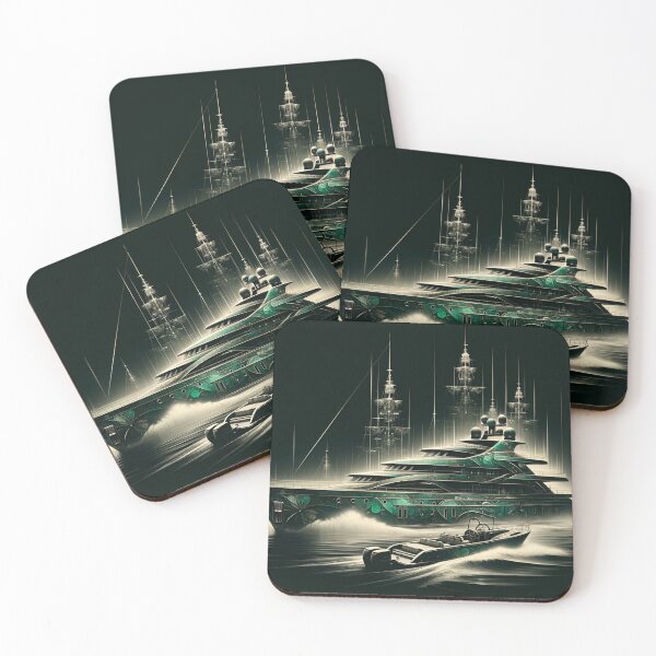 Item preview, Emerald Yacht: Aristocratic Leisure in Abstract Style designed and sold by ByDigitalDream.