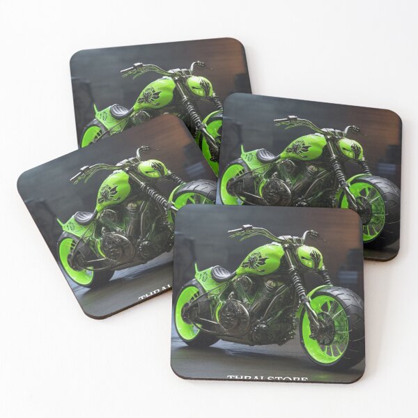 Item preview, Custom Green Motorcycle ​ designed and sold by ThralStore.