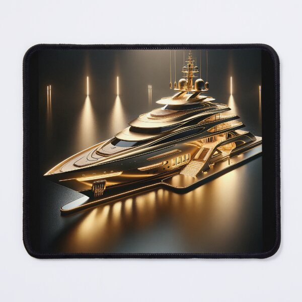 Item preview, Gilded Serenity: Modern Yacht in Gold designed and sold by ByDigitalDream.