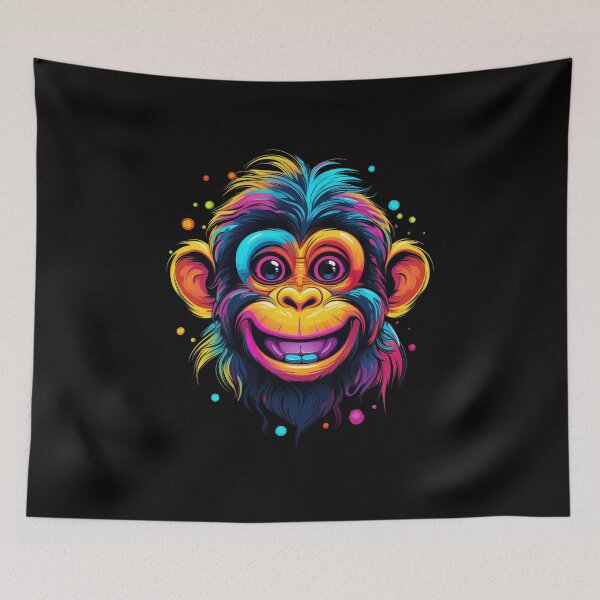 Item preview, Neon Monkey Cheerful Face designed and sold by Monokular.