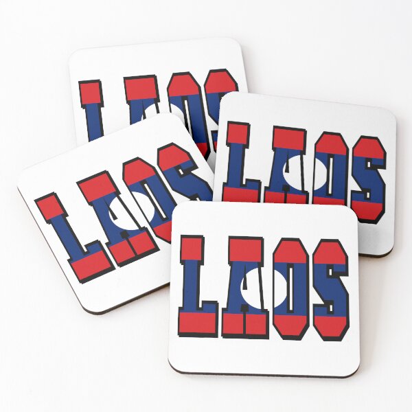 Item preview, Laos Country Flag Typography designed and sold by TravelWish.