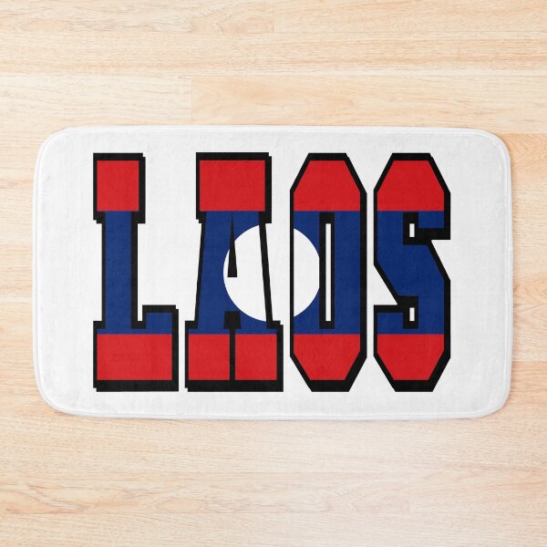 Item preview, Laos Country Flag Typography designed and sold by TravelWish.
