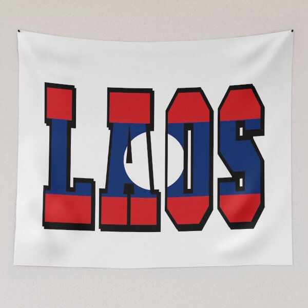 Item preview, Laos Country Flag Typography designed and sold by TravelWish.