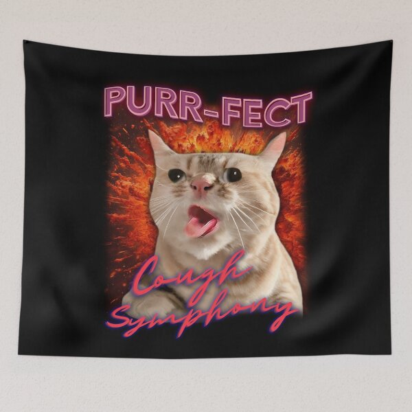 Item preview, Cat Coughing Meme - Purr-fect Cough Symphony designed and sold by ZenReiArt.