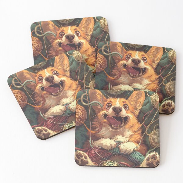 Artikelvorschau, Verrückter Corgi am Stricken entworfen und verkauft von CorgiCuddle.