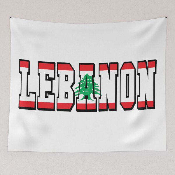 Item preview, Lebanon Country Flag Typography designed and sold by TravelWish.