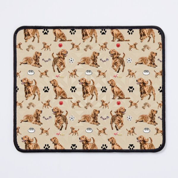 Item preview, Golden Cocker Spaniel group Seamless Pattern designed and sold by Petalandfur.