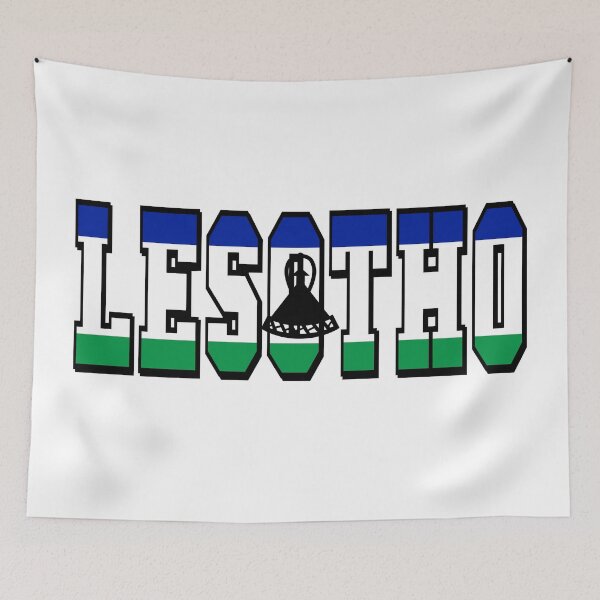Item preview, Lesotho Country Flag Typography designed and sold by TravelWish.