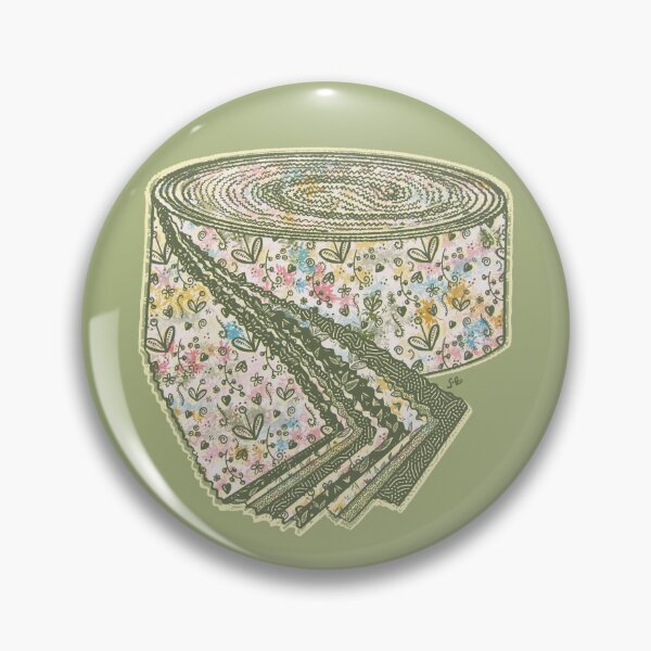 Item preview, SewLalla Jelly Roll Floral Olive Lineart designed and sold by SewLalla.