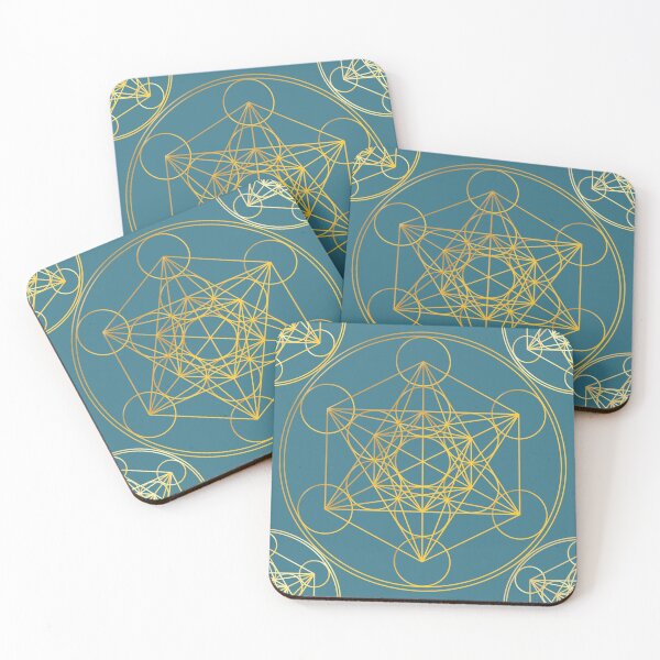 Item preview, Metatron's Cube Tiling Teal Blue Background designed and sold by Raymond Gilford.