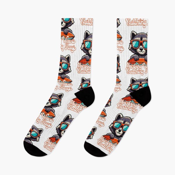 Item preview, Racoon Surfer Surfing Waves And Catching Rays designed and sold by McThingummy.