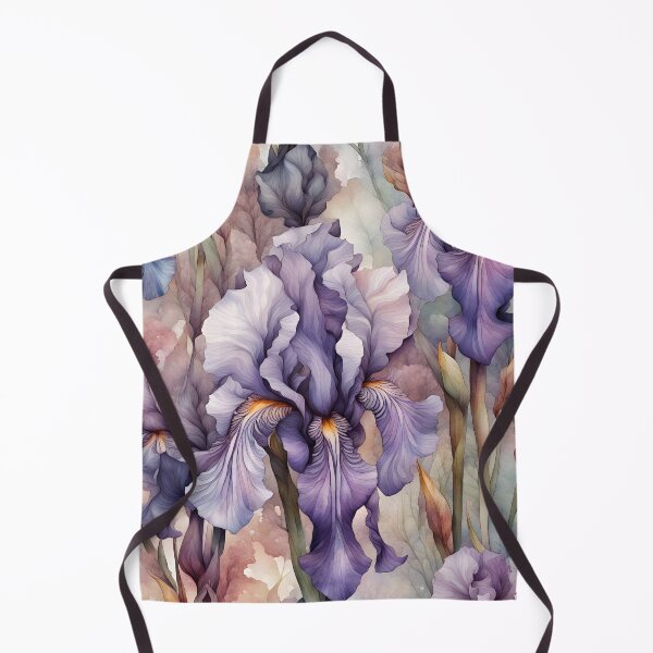 Item preview, Purple Iris Flowers Pastel Watercolor Painting designed and sold by ShaViArt.