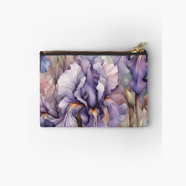 Item preview, Purple Iris Flowers Pastel Watercolor Painting designed and sold by ShaViArt.