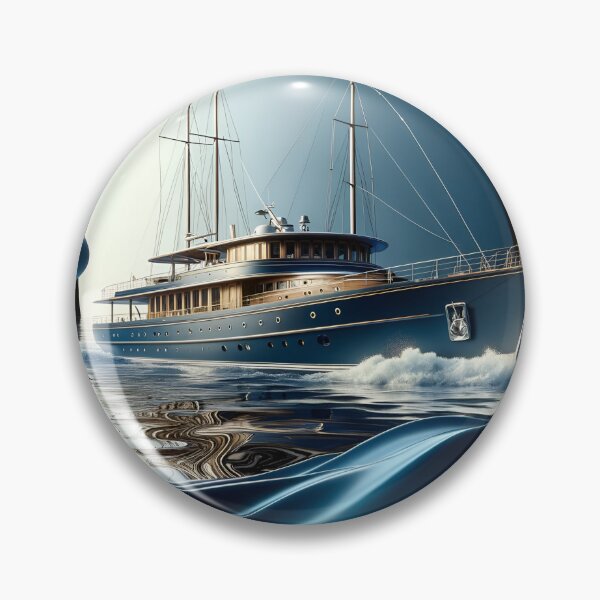 Item preview, Elegant Yacht: Vintage Oceanic Blue Serenity designed and sold by ByDigitalDream.