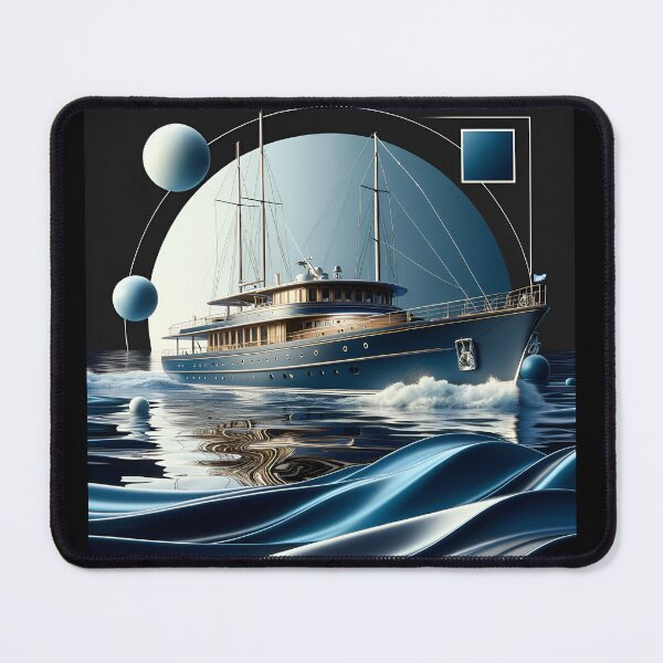 Item preview, Elegant Yacht: Vintage Oceanic Blue Serenity designed and sold by ByDigitalDream.