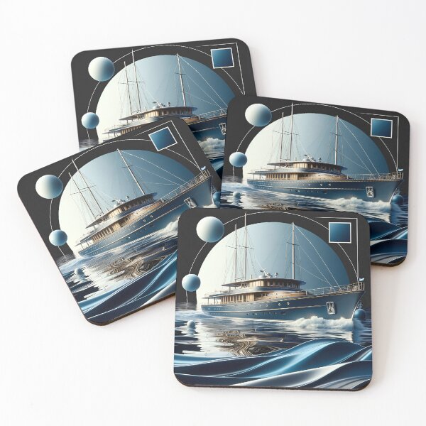 Item preview, Elegant Yacht: Vintage Oceanic Blue Serenity designed and sold by ByDigitalDream.
