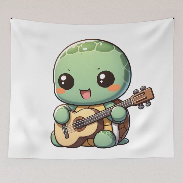 Item preview, Cute Chibi Turtle Playing Guitar designed and sold by Delamoon.