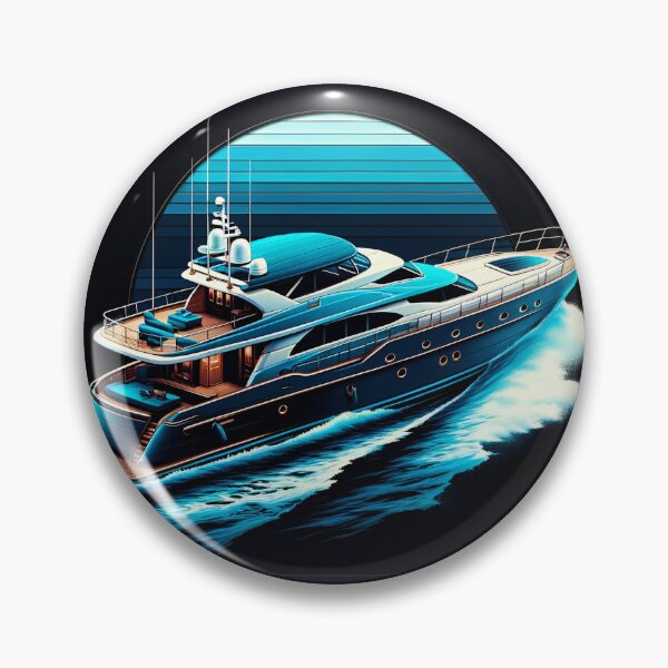 Item preview, Marine Blue Yacht: Vibrant Voyage Art designed and sold by ByDigitalDream.