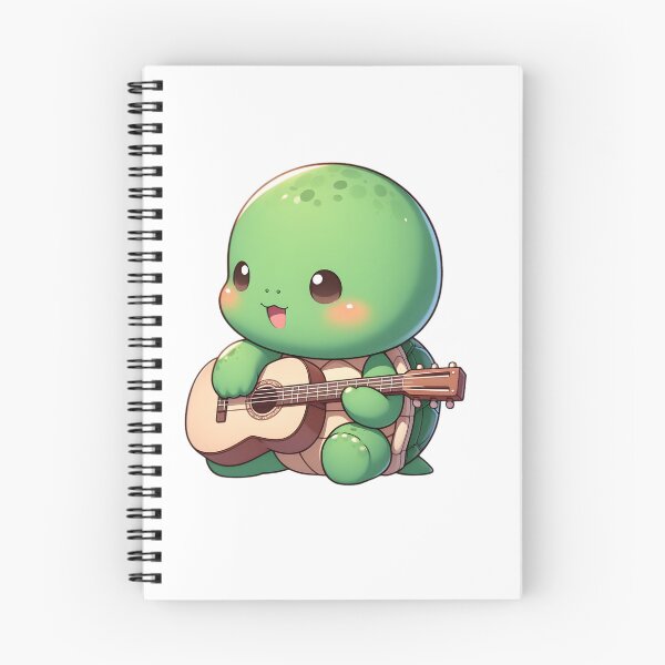 Artikelvorschau, Niedliche Chibi-Schildkröte, die Gitarre spielt entworfen und verkauft von Delamoon.