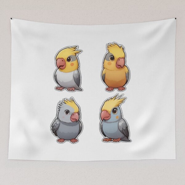 Aperçu de l'œuvre Cockatiel 4 Cartoon Bébé (ensemble 2) créée et vendue par YoshiArtDesign.