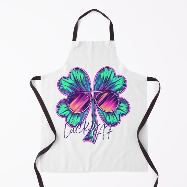 Artikelvorschau, Synthwave Vibes: Lucky AF 4 Leaf Clover Grafikdesign entworfen und verkauft von TheJerseyFolks.