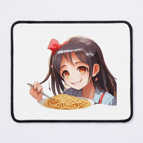 Item preview, Girl Eating Spaghetti Cute Kawaii Girl Eating spaghetti Cute Anime Girl Eating Spaghetti designed and sold by MatthewViews.