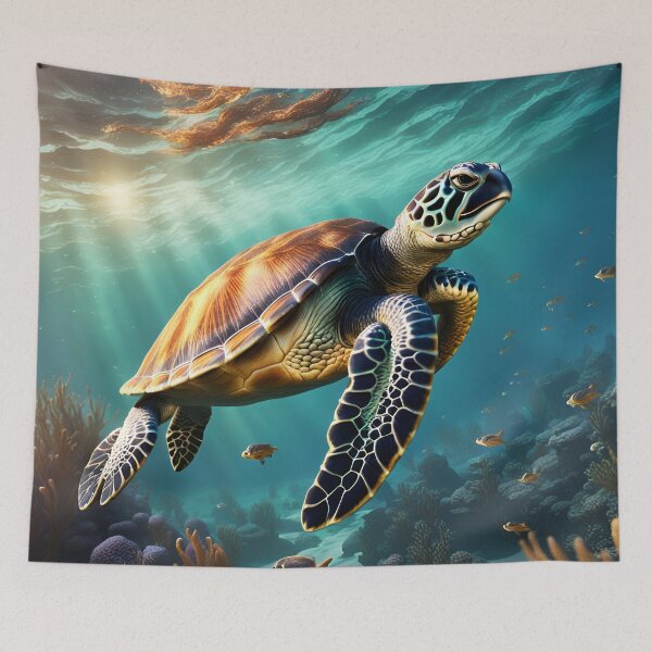 Item preview, Tortuga marina nadando en el océano designed and sold by MoriFantasy.