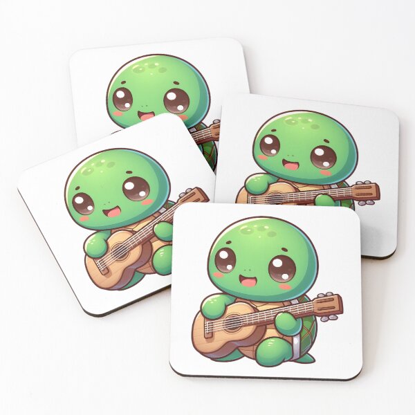 Item preview, Cute Chibi Turtle Playing Guitar designed and sold by Delamoon.