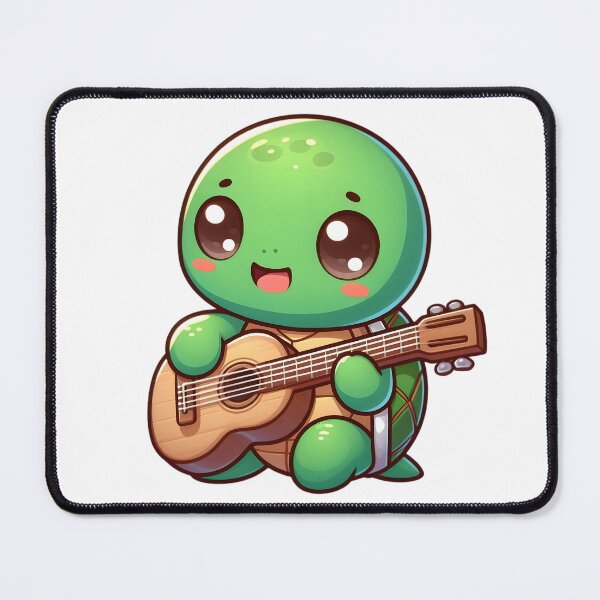 Artikelvorschau, Niedliche Chibi-Schildkröte, die Gitarre spielt entworfen und verkauft von Delamoon.