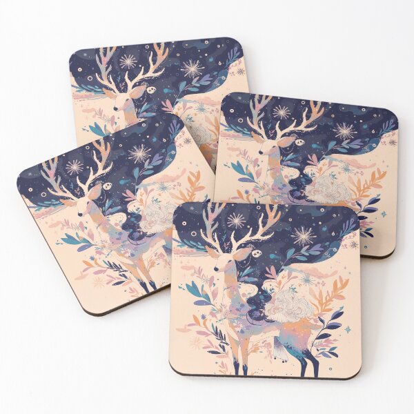Item preview, Cosmic Deer's Floral Dreamscape designed and sold by ArtGentle.