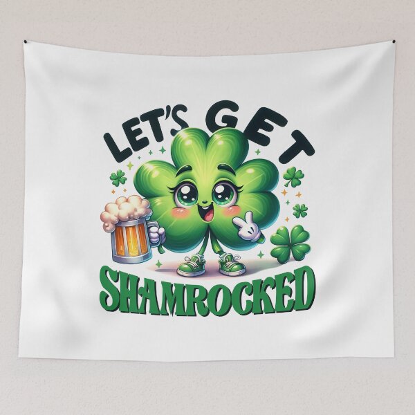 Item preview, Let's Get Shamrocked, Happy St Patricks Day, Cute Shamrock designed and sold by ArtByKatti.