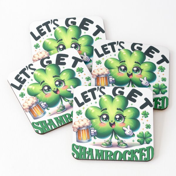 Item preview, Let's Get Shamrocked, Happy St Patricks Day, Cute Shamrock designed and sold by ArtByKatti.
