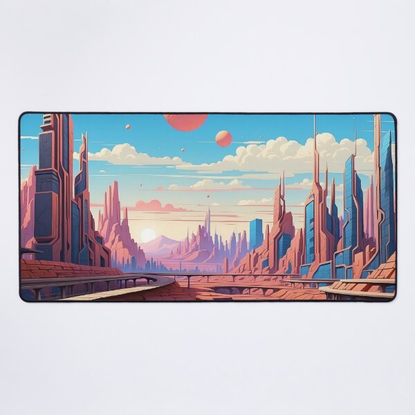Item preview, Futuristic Cityscape at Dusk: Otherworldly Visions designed and sold by ArtComixHaven.
