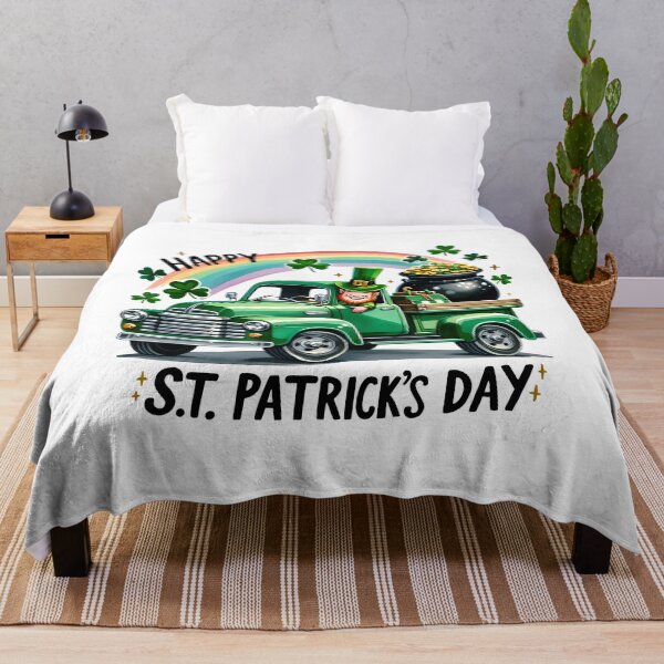 Item preview, Happy St Patrick's Day ,Funny Gnome With Green Truck, Cute Shamrock designed and sold by ArtByKatti.