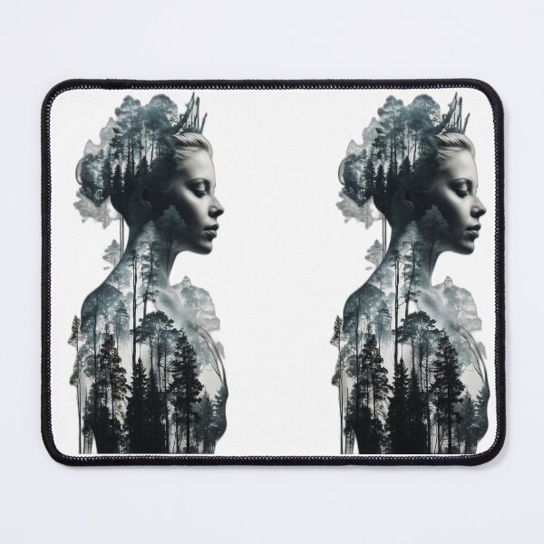 Item preview, Silhouette of a Nordic queen filled with a forest designed and sold by GSAJD.