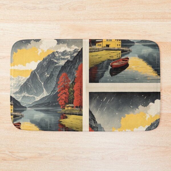 Item preview, Germany Lake Konigssee Rainy Night Vintage Travel Poster Art designed and sold by TravelersGems.