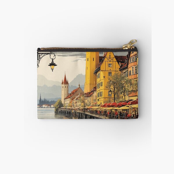Item preview, Lindau Germany Rainy Night Vintage Travel Poster Art designed and sold by TravelersGems.