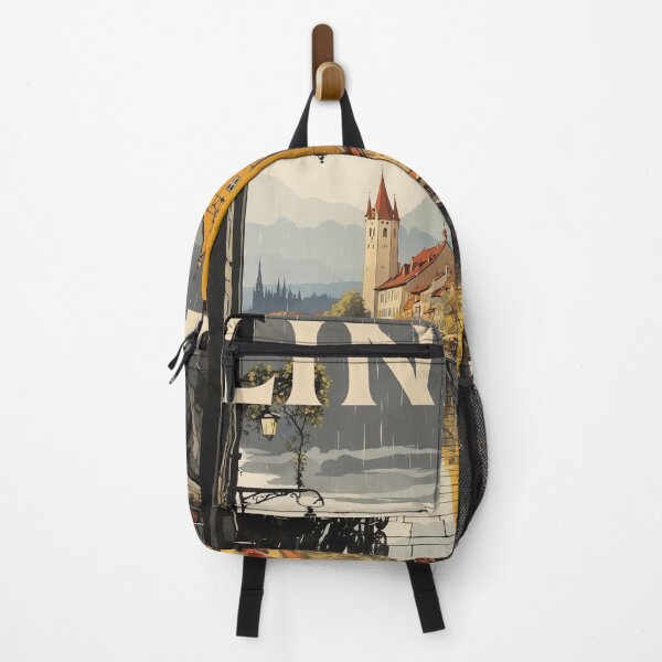 Item preview, Lindau Germany Rainy Night Vintage Travel Poster Art designed and sold by TravelersGems.