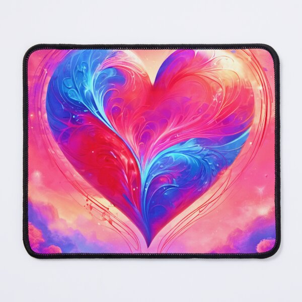 Item preview, Melodic Heart: Pink Blue Red Design designed and sold by Health And Fitness Posts e-Store.